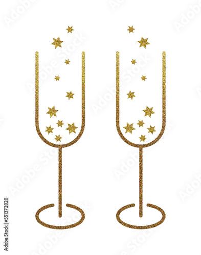 glass star new year party gold champagne festive party love valentine