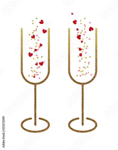 glass star new year party gold champagne festive party love valentine