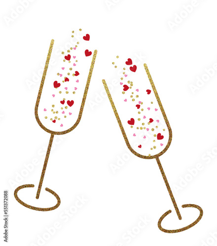glass star new year party gold champagne festive party love valentine
