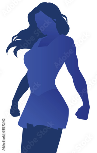 Female heroic pose silhouette