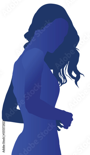 Female over-shoulder silhouette