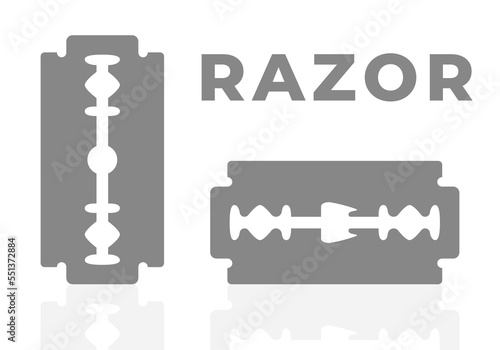 Blade Razor. Brushed Metal Razor Blade