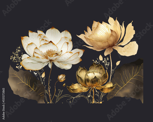 Spring floral in watercolor vector background. Background of leaves in watercolor style layout. Vector illustration