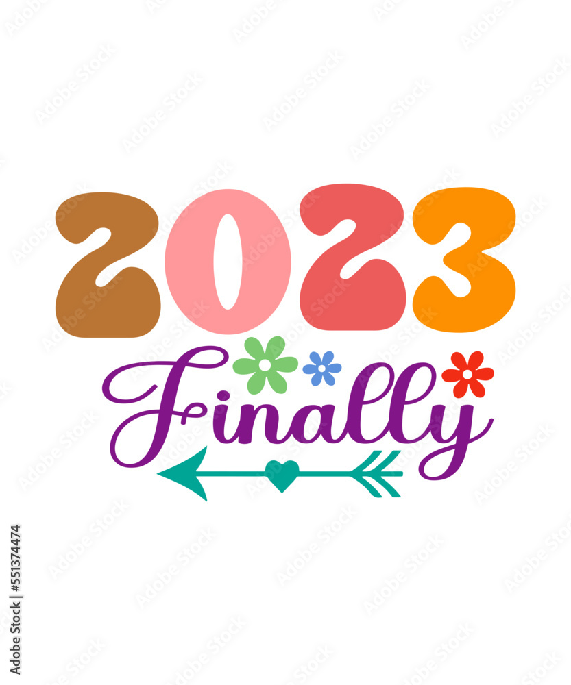 New Year 2023 SVG PNG Bundle, Retro New Year Svg, New Year Svg, New Year Shirt Design, Happy New Year 2023 Svg,