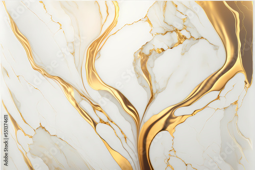 golden white marble background texture, pattern generative ai design photo