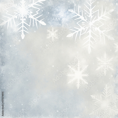 Winter Christmas snowflakes background, digital art