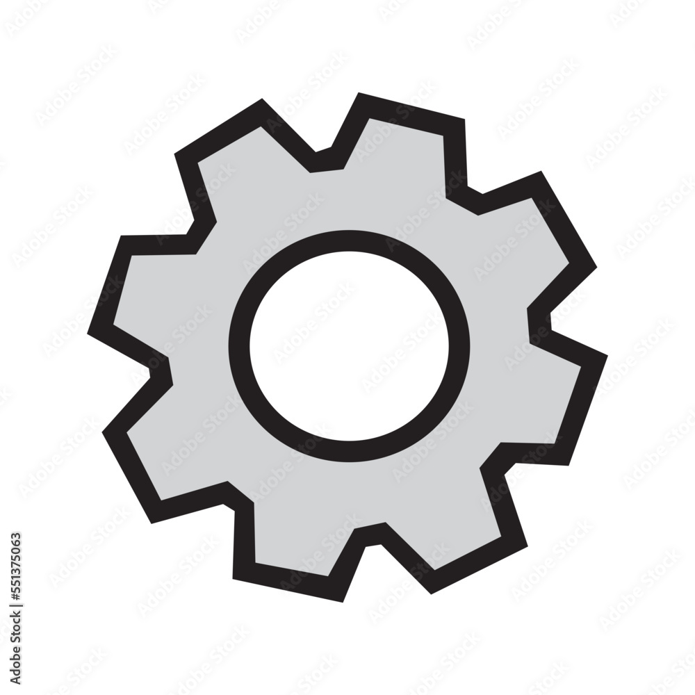 Gear wheel. Settings button. Symbol of engineering, mechanics and technology. Gear wheel. Settings button. Symbol of engineering, mechanics and technology.
