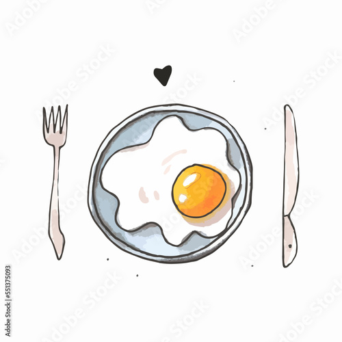 Fried eggs on a plate for breakfast