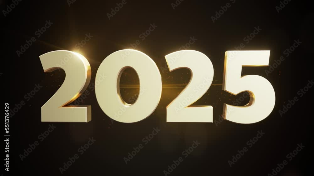 New year text typo numeric numbers 3d animation. Gold motion design graphics. Changing 2024 to 2025 years. Shiny bloom particles background. Countdown holiday greetings visual illustration loop sign New year text typo numeric numbers 3d animation. Gold motion design graphics. Changing 2024 to 2025 years. Shiny bloom particles background. Countdown holiday greetings visual illustration loop sign