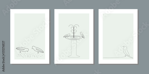 Pigeon continuous line drawing elements set isolated on white background for logo or decorative element. Vector illustration of various forms in trendy outline style. Wall art minimalist canvas.

