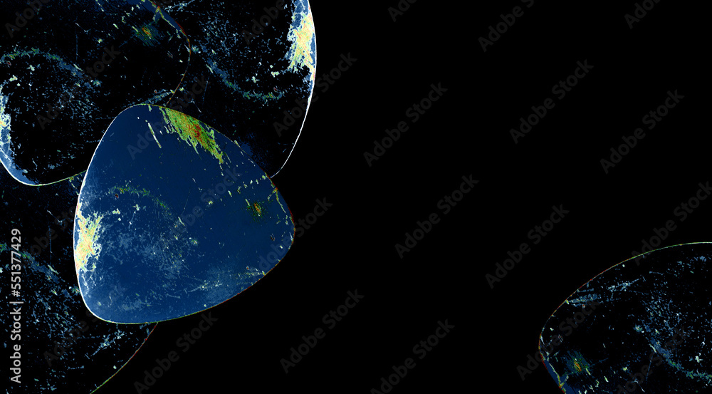 The infinity and magic of space. Black background. An innovative