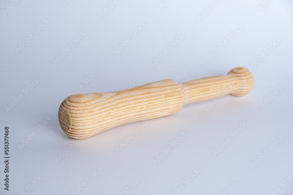 Wooden pestle isolated on white background Wooden pestle isolated on white background