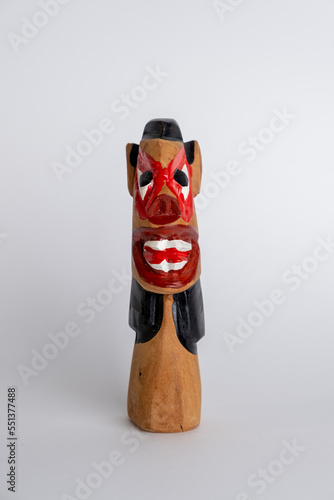 Wooden carved frown craft. In Brazilian folklore, the 