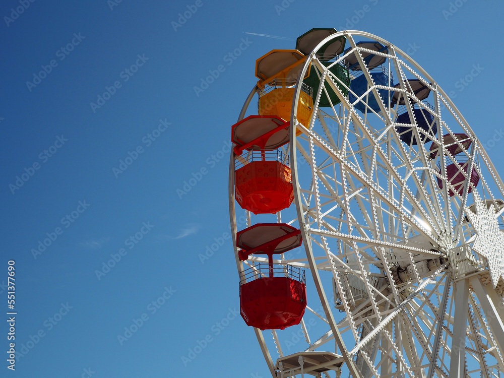 Ferris wheel Giradabo in Tibidabo Amusement Park, Barcelona, Spain Ferris wheel Giradabo in Tibidabo Amusement Park, Barcelona, Spain