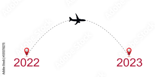 The concept of meeting the New Year in the air.