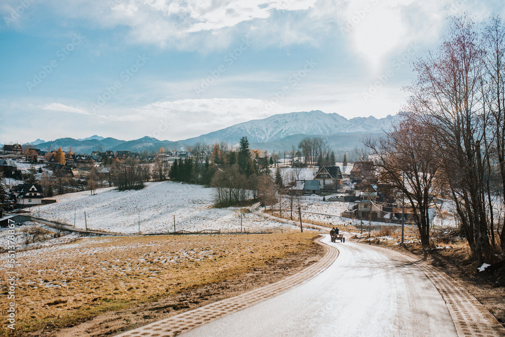 Obraz premium Zakopane, tatry, Podhale, góry, widok, śnieg, zima