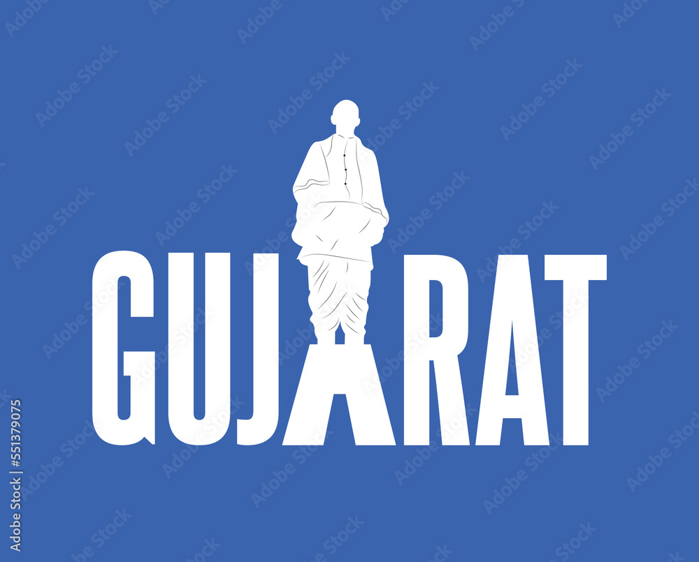 Gujarat. Gujarat city conceptual logotype with iconic place.