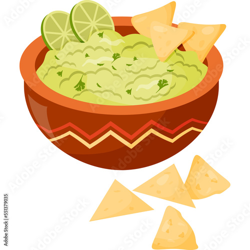 Mexican  sauce guacamole with nachos photo