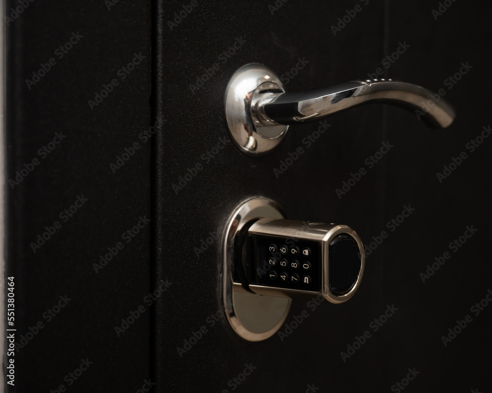 Door to the apartment with a combination lock. Keyless entry. Door to the apartment with a combination lock. Keyless entry.