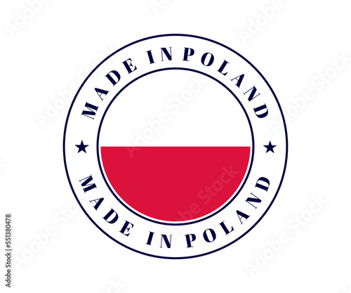 Free Download Made in Poland icon. Made in Poland circle label. Stamp made in with country flag Poland. Vector illustration eps10 - GFXLoad