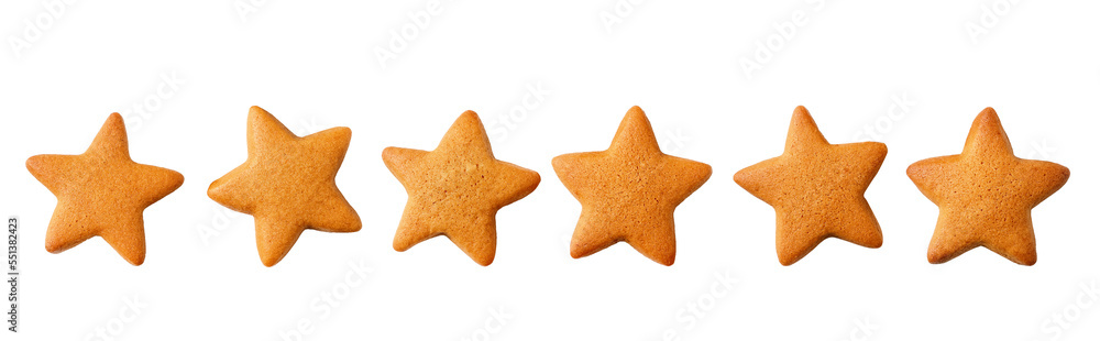 Decorated gingerbread stars isolated on white background Decorated gingerbread stars isolated on white background