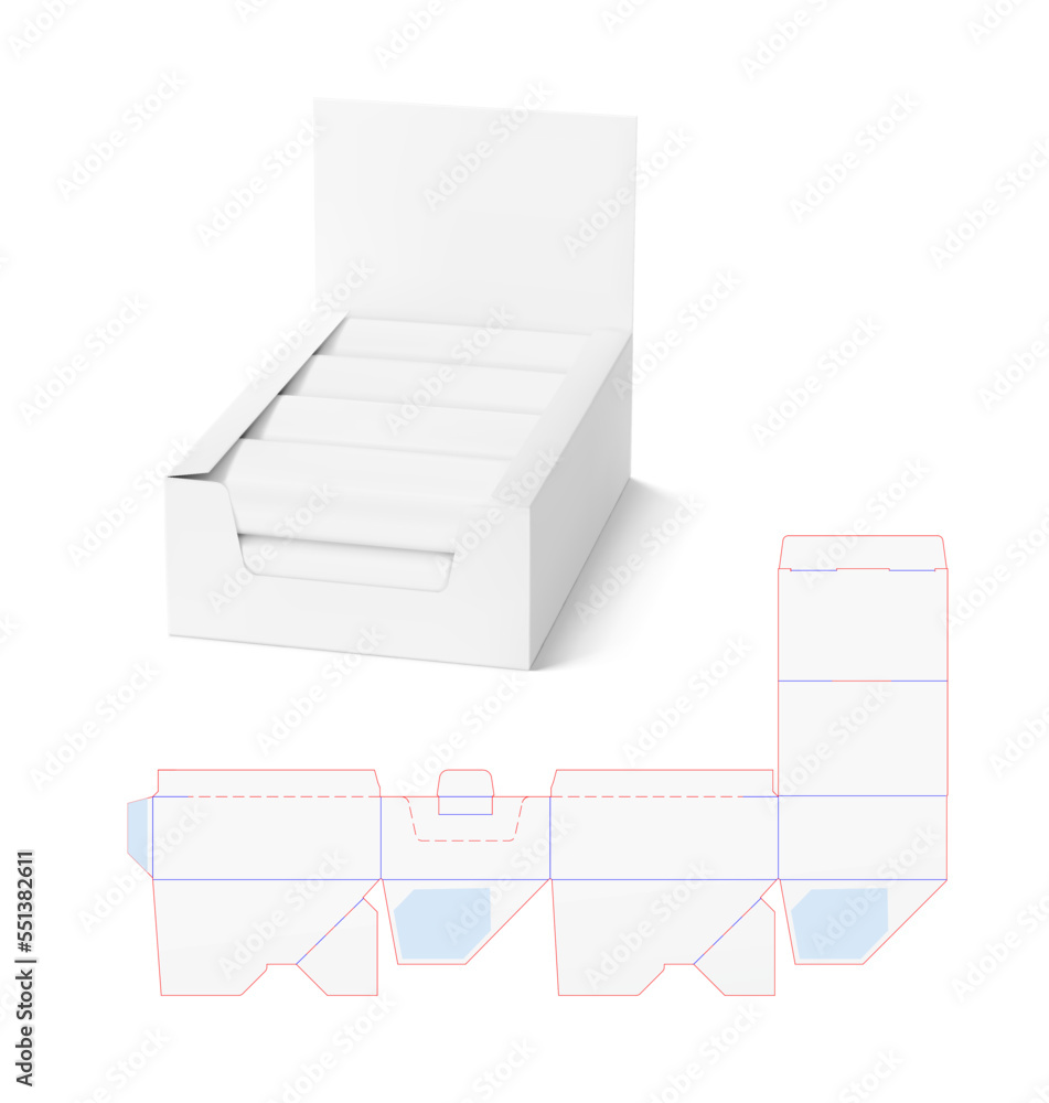 Showbox filled with bars mockup. Vector illustration isolated on white background. Easy to use for your product. EPS10. Showbox filled with bars mockup. Vector illustration isolated on white background. Easy to use for your product. EPS10.