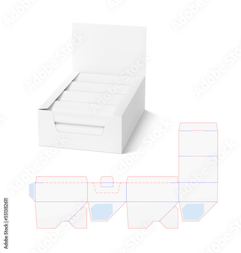 Showbox filled with bars mockup. Vector illustration isolated on white background. Easy to use for your product. EPS10.	