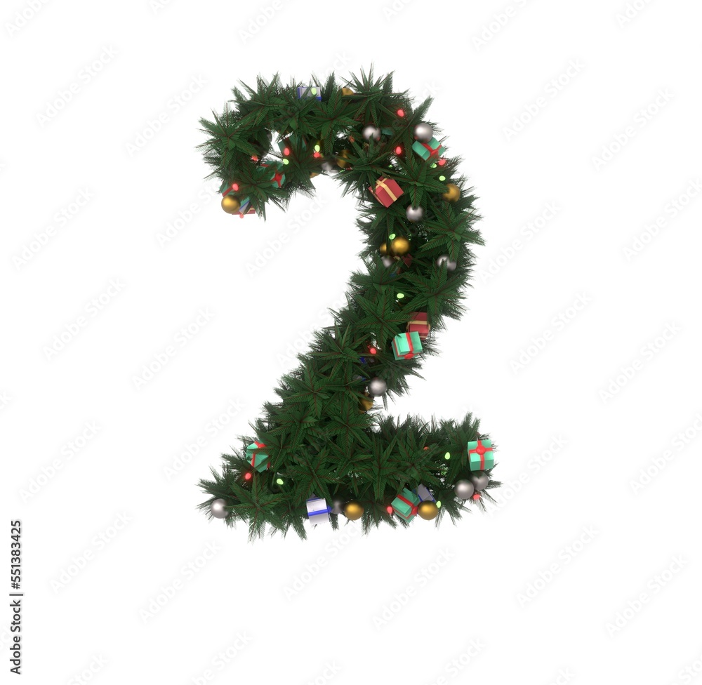 Decorative Wreath Font - Number 2 Decorative Wreath Font - Number 2