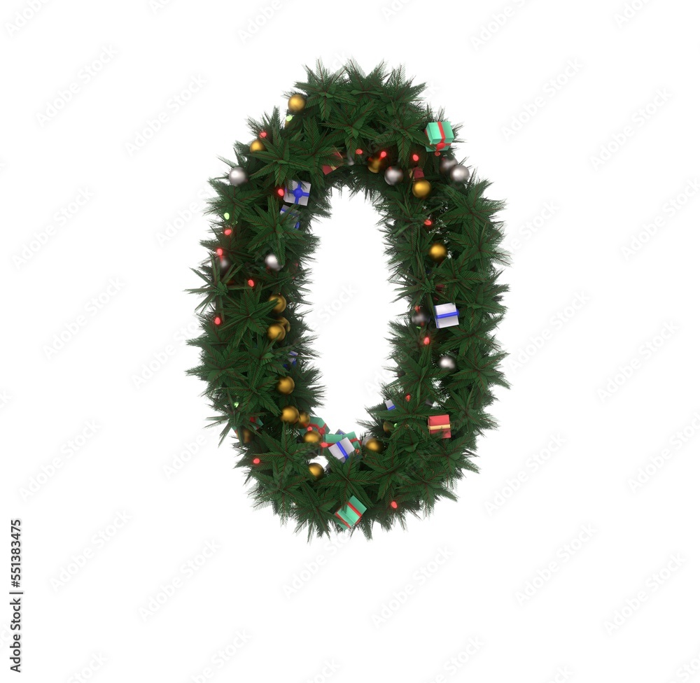 Decorative Wreath Font - Number 0 Decorative Wreath Font - Number 0