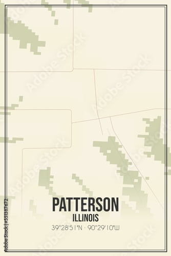 Retro US city map of Patterson, Illinois. Vintage street map. photo