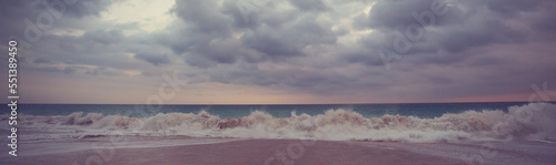 Storm on ocean photo