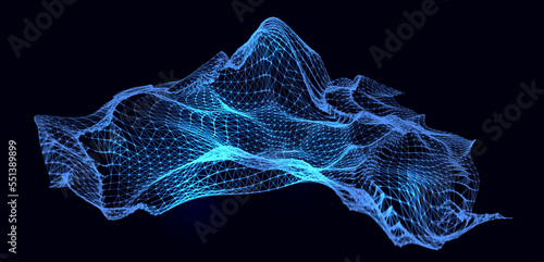 Science technology vector background. Data stream grid