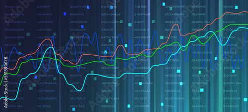 Stock market graph background. Concept of business investment