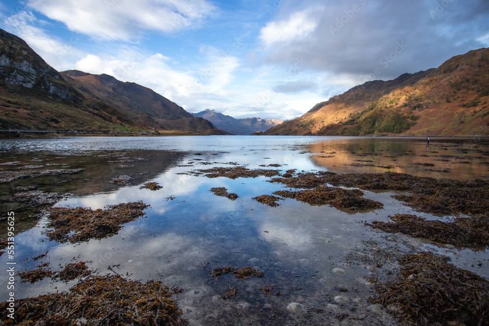 Clouds reflected in the loch, Scottish Highlands Clouds reflected in the loch, Scottish Highlands