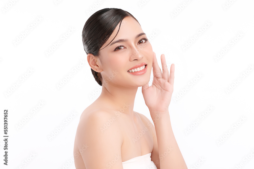 Beautiful young asian woman with clean fresh skin on white background, Face care, Facial treatment, Cosmetology, beauty and spa, Asian women portrait. Beautiful young asian woman with clean fresh skin on white background, Face care, Facial treatment, Cosmetology, beauty and spa, Asian women portrait.
