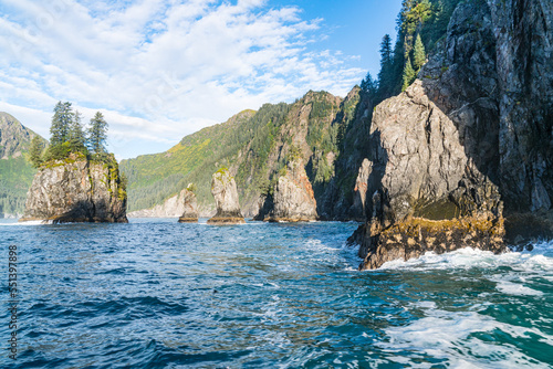 Beautiful coastline along Resurrection Bay in Seward, Alaska
