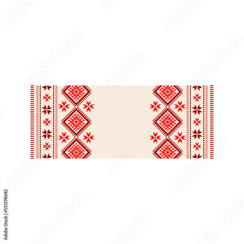 Embrodiery Towel Floral. Vector Illustration of Decorative Background.