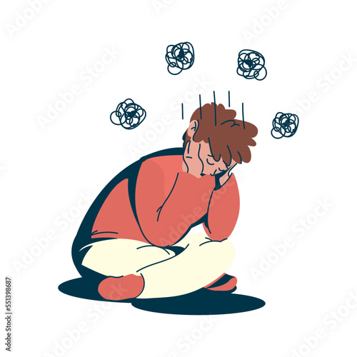 man with fear