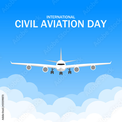 International civil aviation day vector illustration. Suitable for Poster, Banners, background and greeting card. 