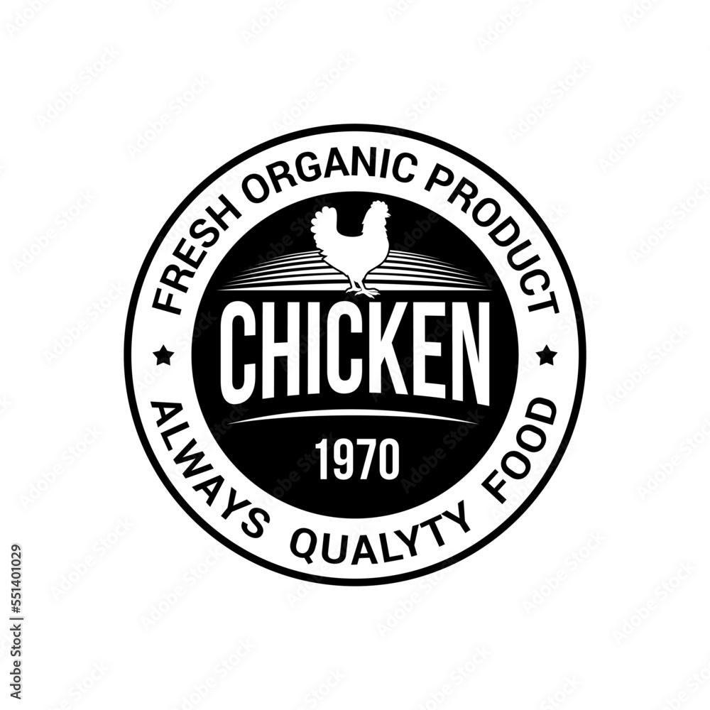 Monochrome Craft Label Vintage Design for Fresh Organic Chicken Eggs Cardboard Container on White Backdrop
