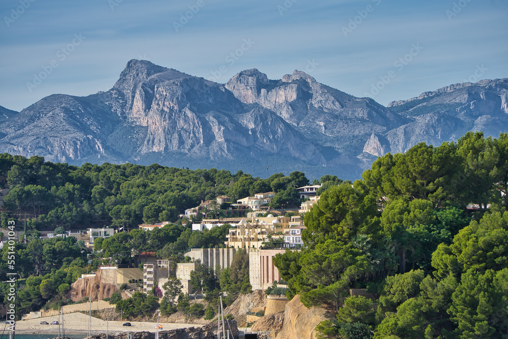 Altea and the mountains that surround it. Mascarat, Costa Blanca.
