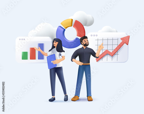 Master of Business administration 3D isolated vector illustrations. Operations management discuss marketing project, IT manager diploma Building Career University studies vector 3D render illustration