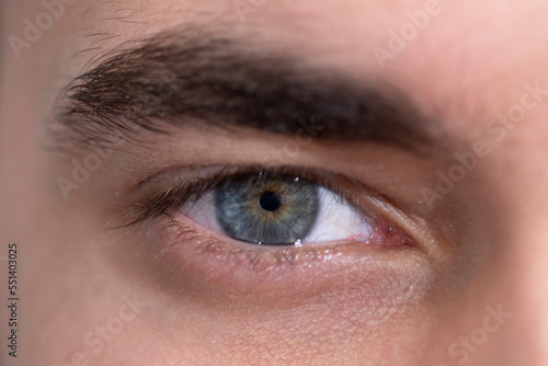 man looking forward at optician clinic