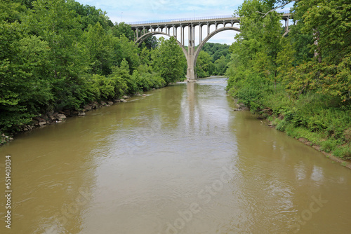 Cuyahoga River and Brecksville-Northfield high level bridge - Ohio photo
