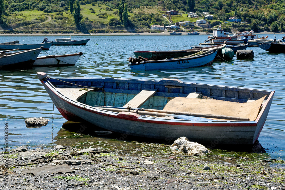 Fishing Boats in Golfo de Ancud - Castro Bay - Chile
