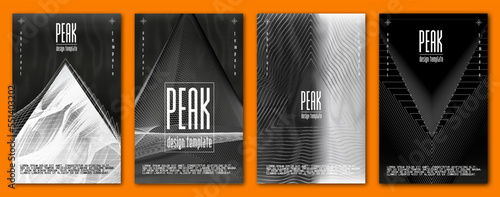 Abstract mountains, background set. Design template.