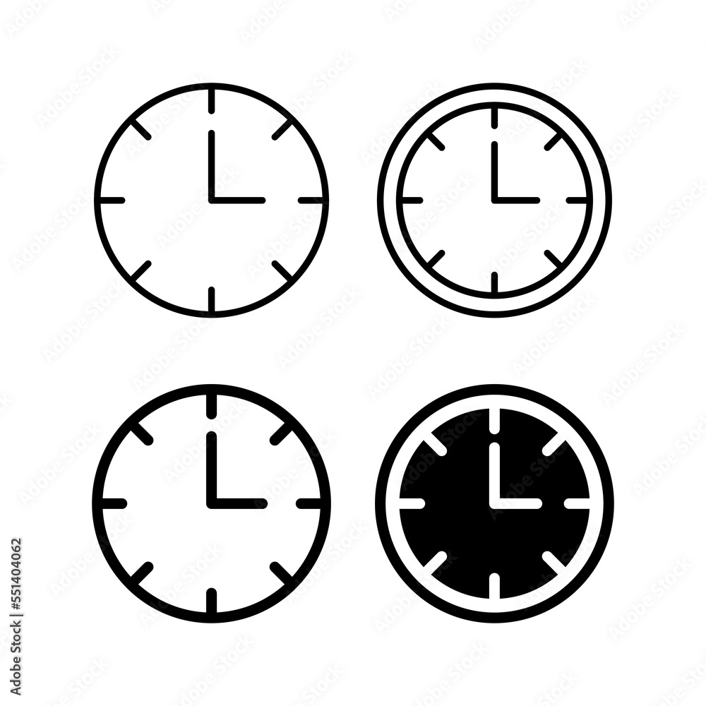 Clock icon vector for web and mobile app. Time sign and symbol. watch icon Clock icon vector for web and mobile app. Time sign and symbol. watch icon