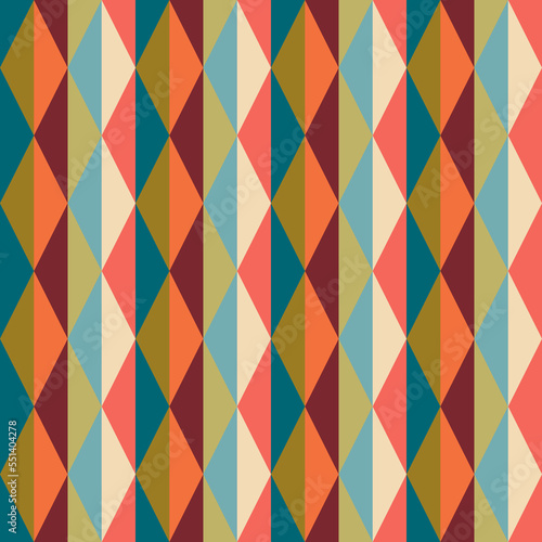Aesthetic mid century printable seamless pattern with retro design. Decorative 50`s, 60's, 70's style Vintage modern background in minimalist mid century style for fabric, wallpaper or wrapping