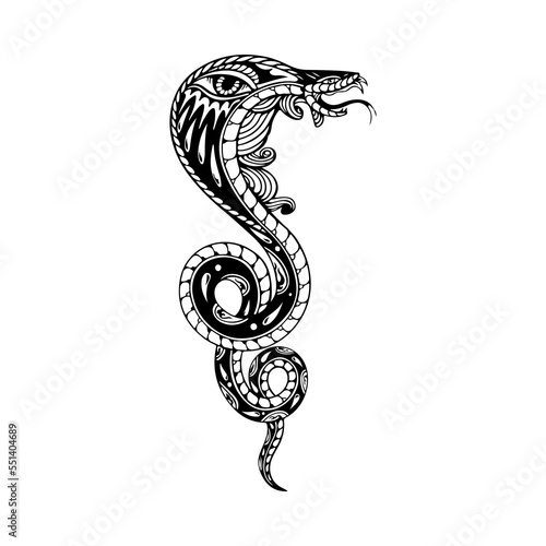 vector illustration of cobra snake tattoo concept
