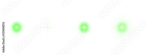 Green glowing light effect  for lamp on transparent background